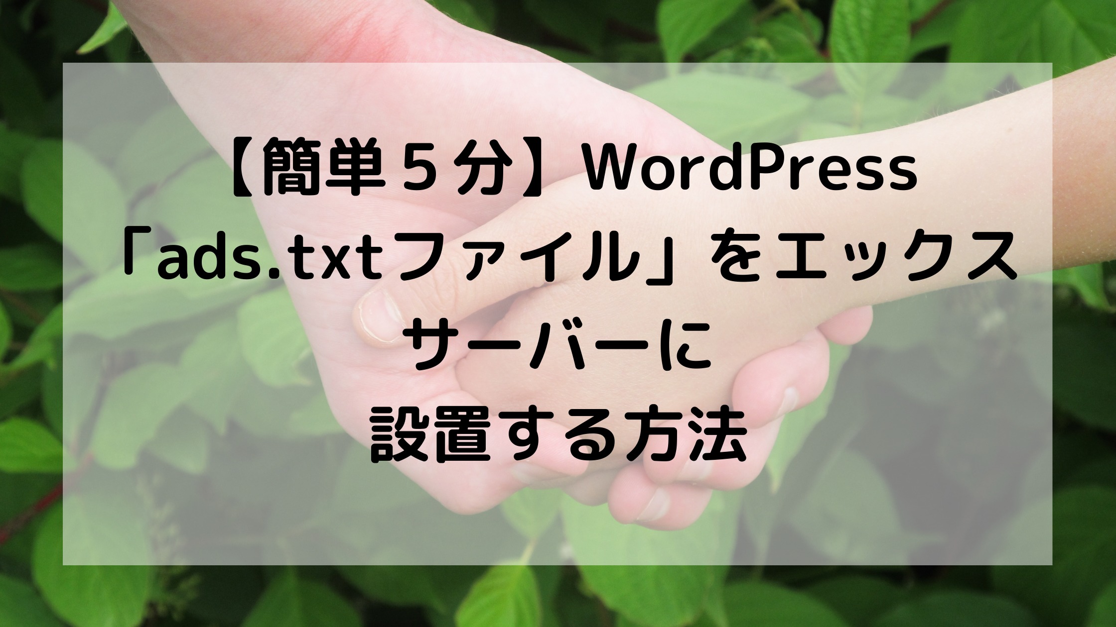 【簡単５分】WordPress「ads.txtファイル」をエックスサーバーに設置する方法