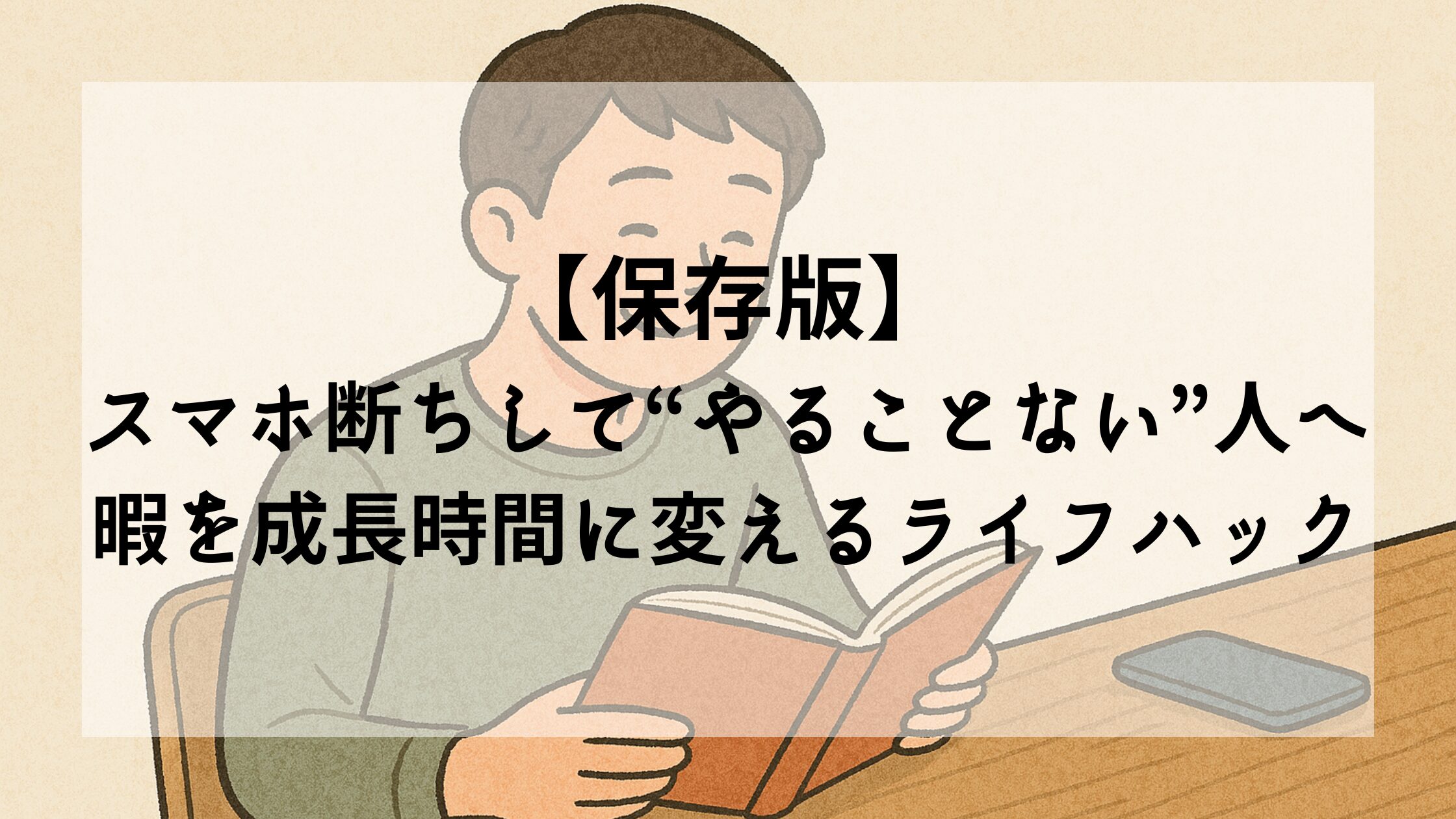 【保存版】スマホ断ちして“やることない”人へ｜暇を成長時間に変えるライフハックまとめ