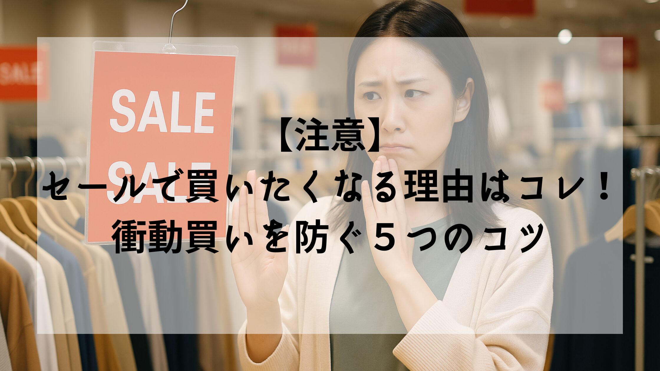【注意】セールで買いたくなる理由はコレ！衝動買いを防ぐ５つのコツ
