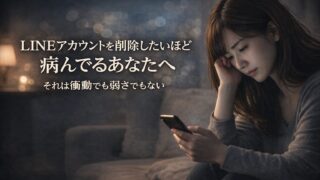 LINEアカウントを削除したいほど病んでるあなたへ｜それは衝動でも弱さでもない