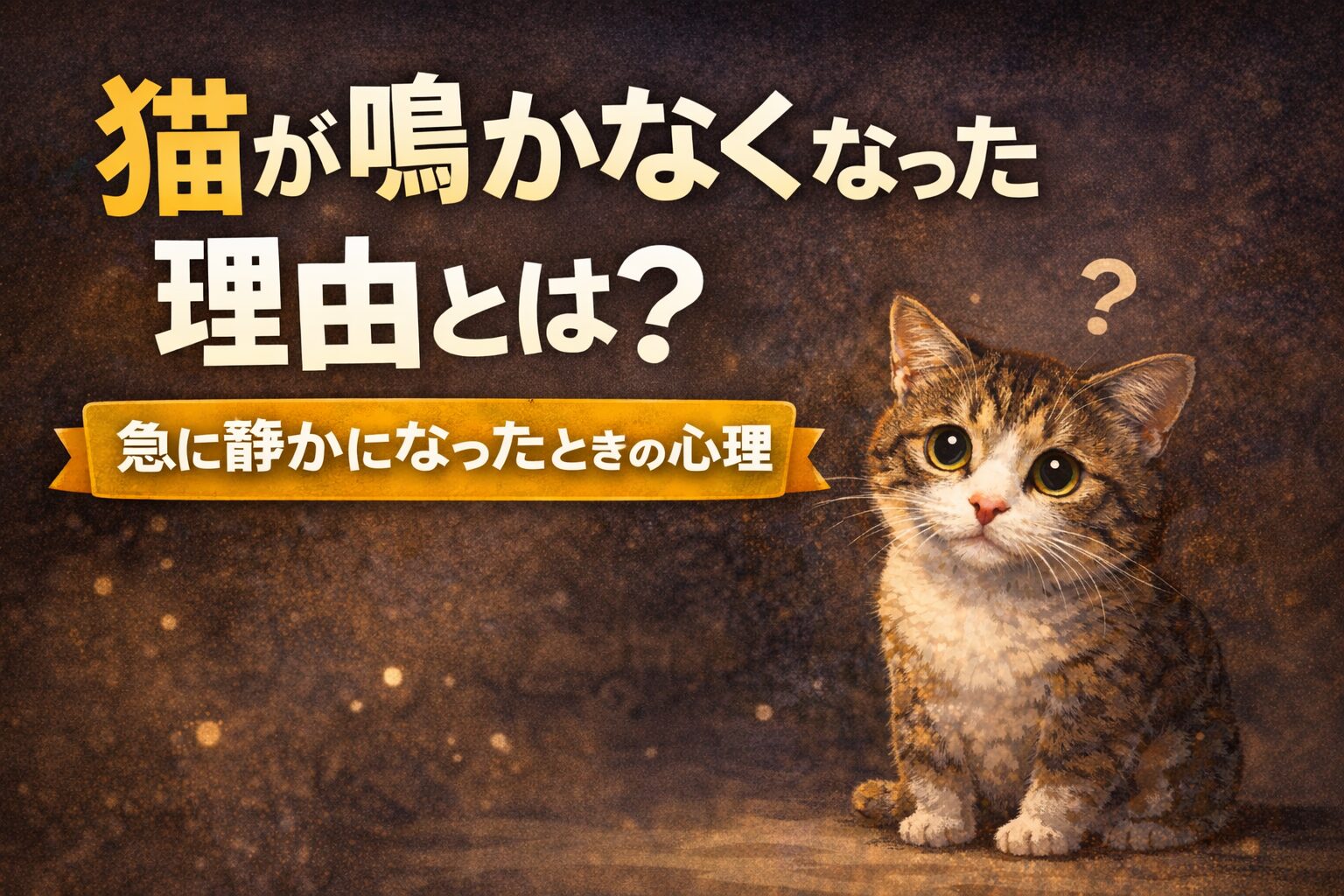 猫が鳴かなくなった理由とは？急に静かになったときの心理