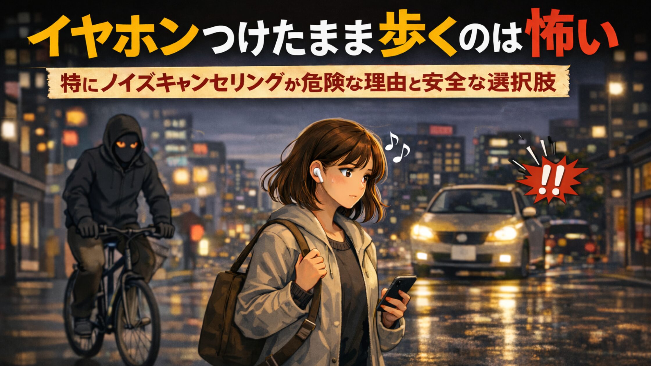 イヤホンつけたまま歩くのは怖い｜特にノイズキャンセリングが危険な理由と安全な選択肢