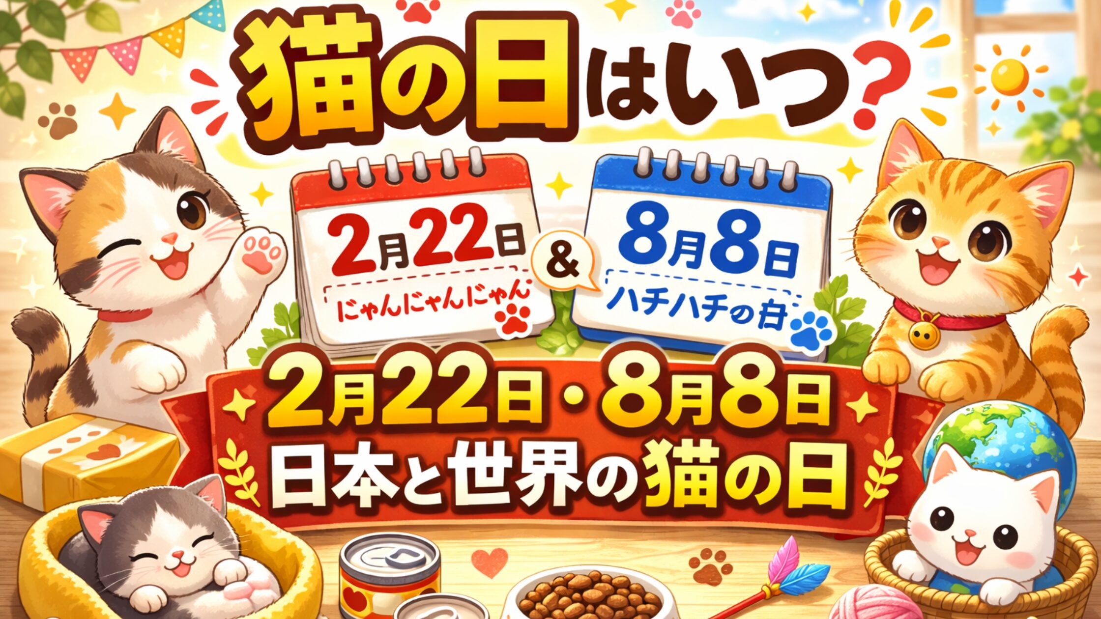 猫の日はいつ？日本と世界の猫の日一覧｜2月22日・8月8日の理由と人気グッズも紹介