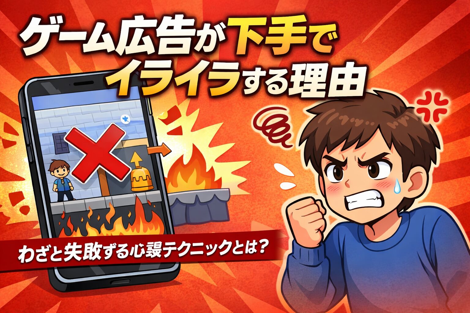 ゲーム広告が下手でイライラする理由｜わざと失敗する心理学テクニックを解説