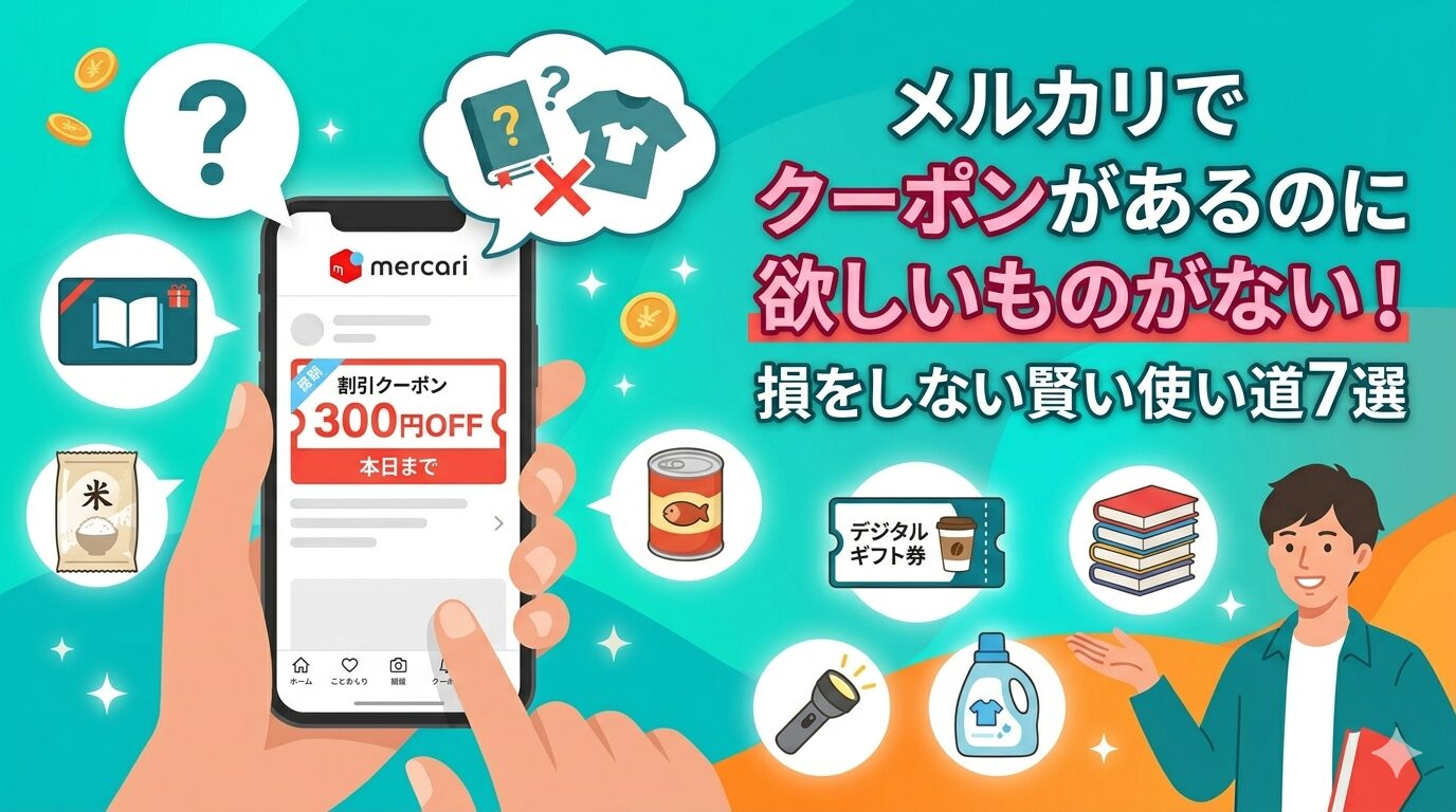 メルカリでクーポンがあるのに欲しいものがない！損をしない賢い使い道7選
