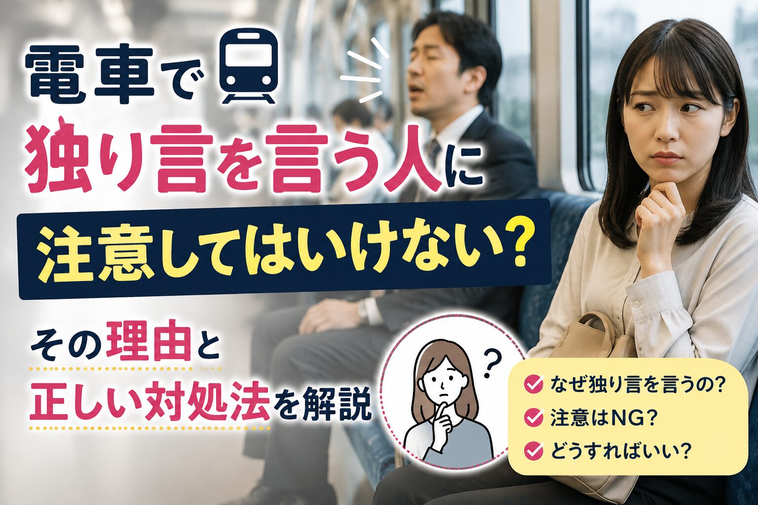 電車で独り言を言う人に注意してはいけない？その理由と正しい対処法を解説